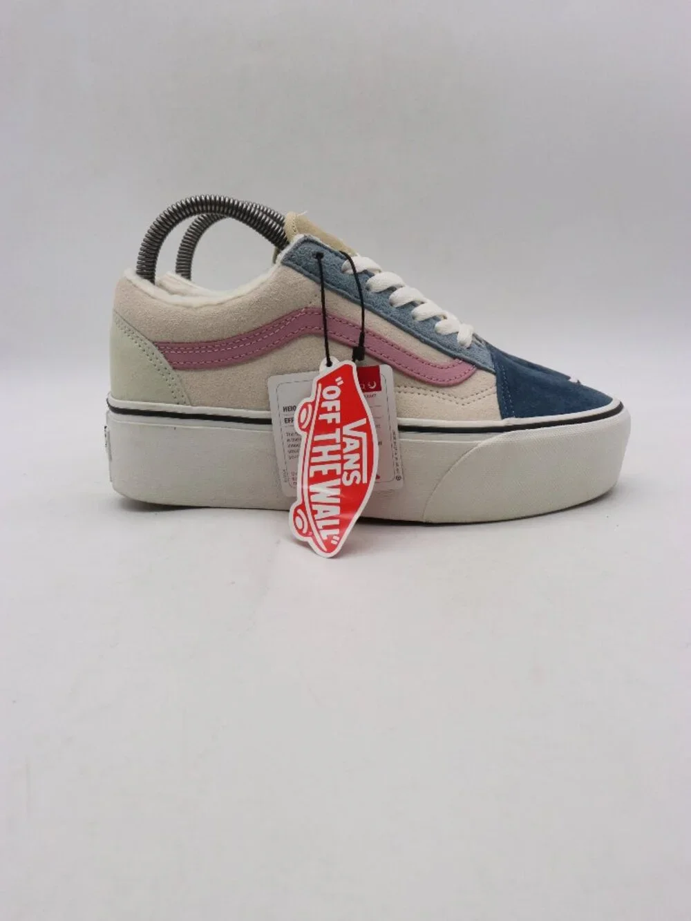 VANS Old Skool Stackform Suede Women's Size 7 Sneakers Blue Tan Lace Up